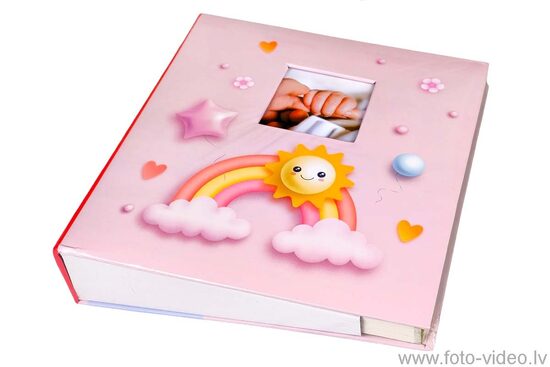 Bērnu foto albums ar magnētiskajām lapām "Saulīte un Varavīksne", 50 lapas (100 lpp.) Rainbow 2